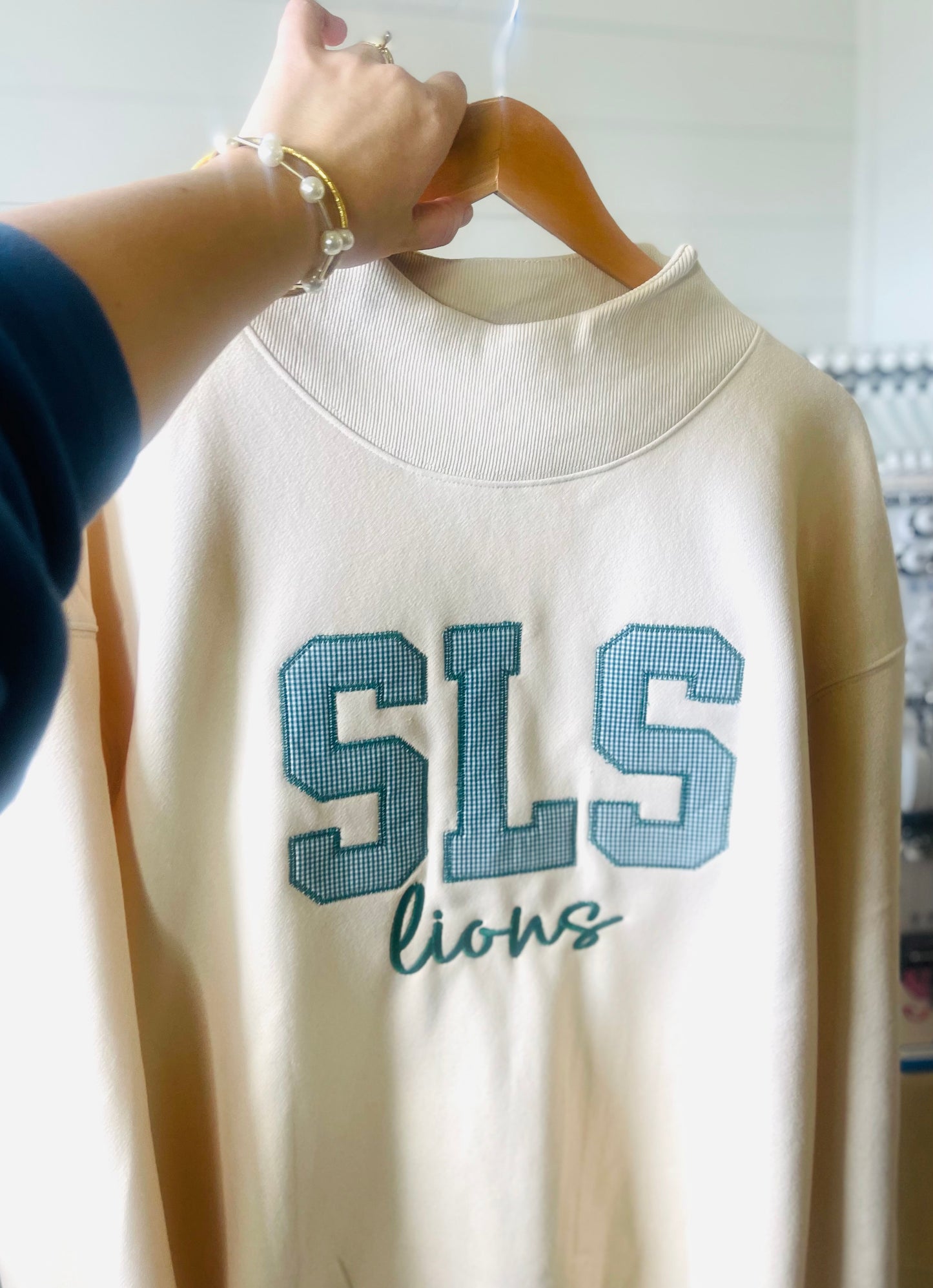 Mockneck Gingham Applique Make It Yours