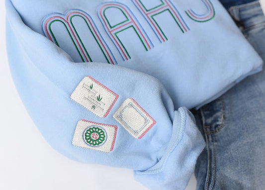 Mahjong Embroidered Sweatshirt