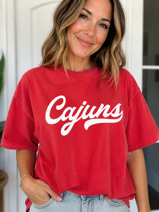 Retro Graphic Tigers or Cajuns Regular or Crop Comfort Colors
