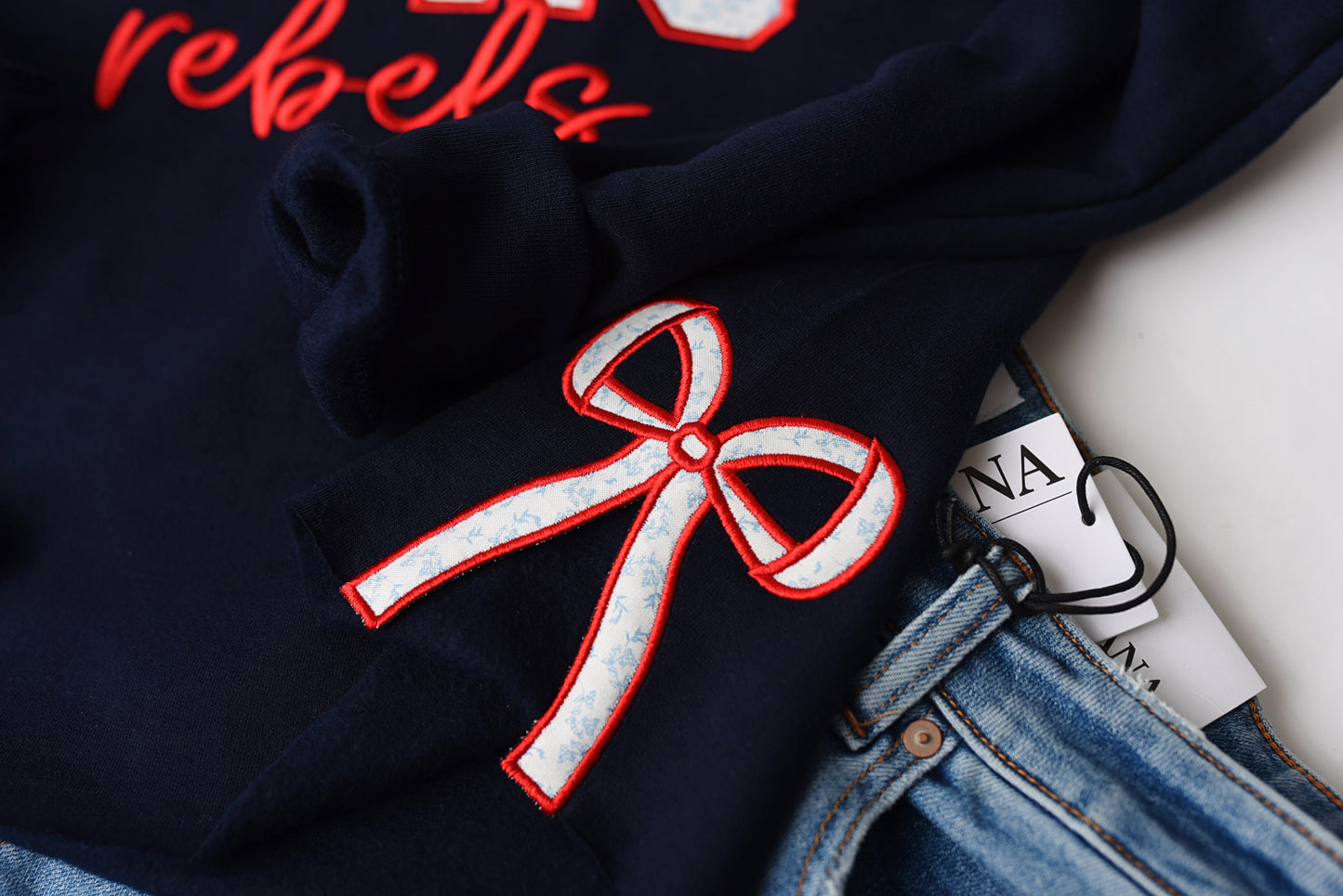 School Spirit Sweatshirt with Side Bows