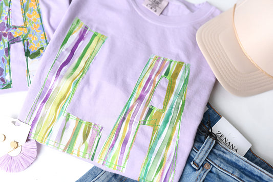 La Mardi Gras Tee Applique