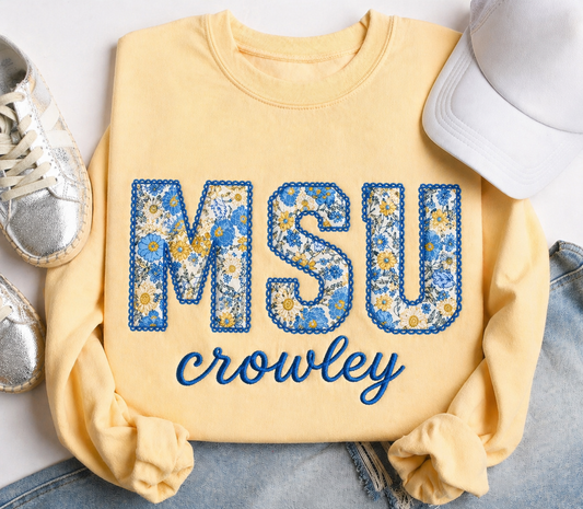 MSU Floral Applique Crewneck Sweatshirt