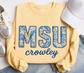 MSU Floral Applique Crewneck Sweatshirt