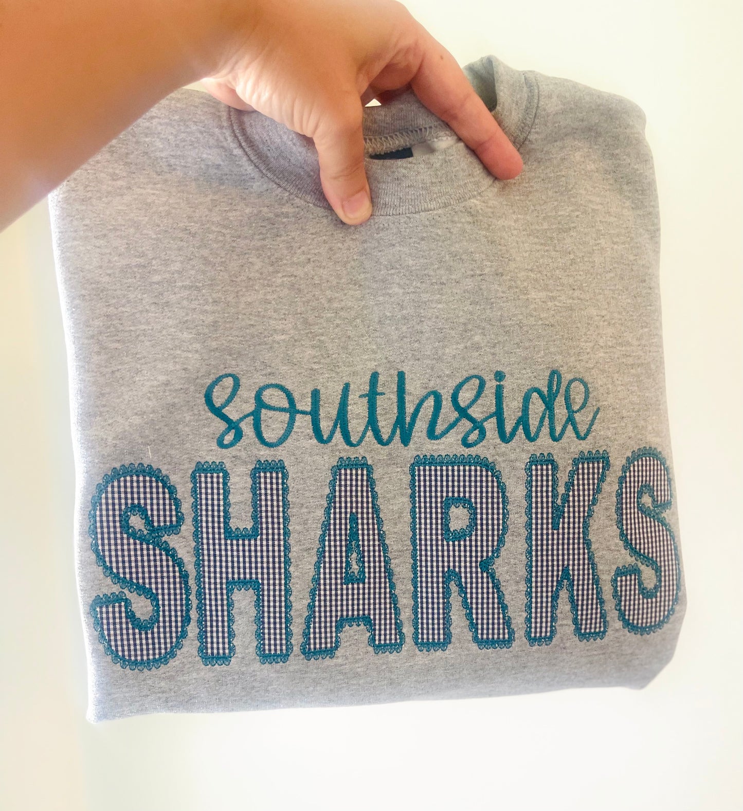 Script + Lace Stitch Crewneck Sweatshirt
