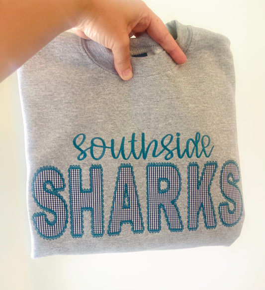 Script + Lace Stitch Crewneck Sweatshirt