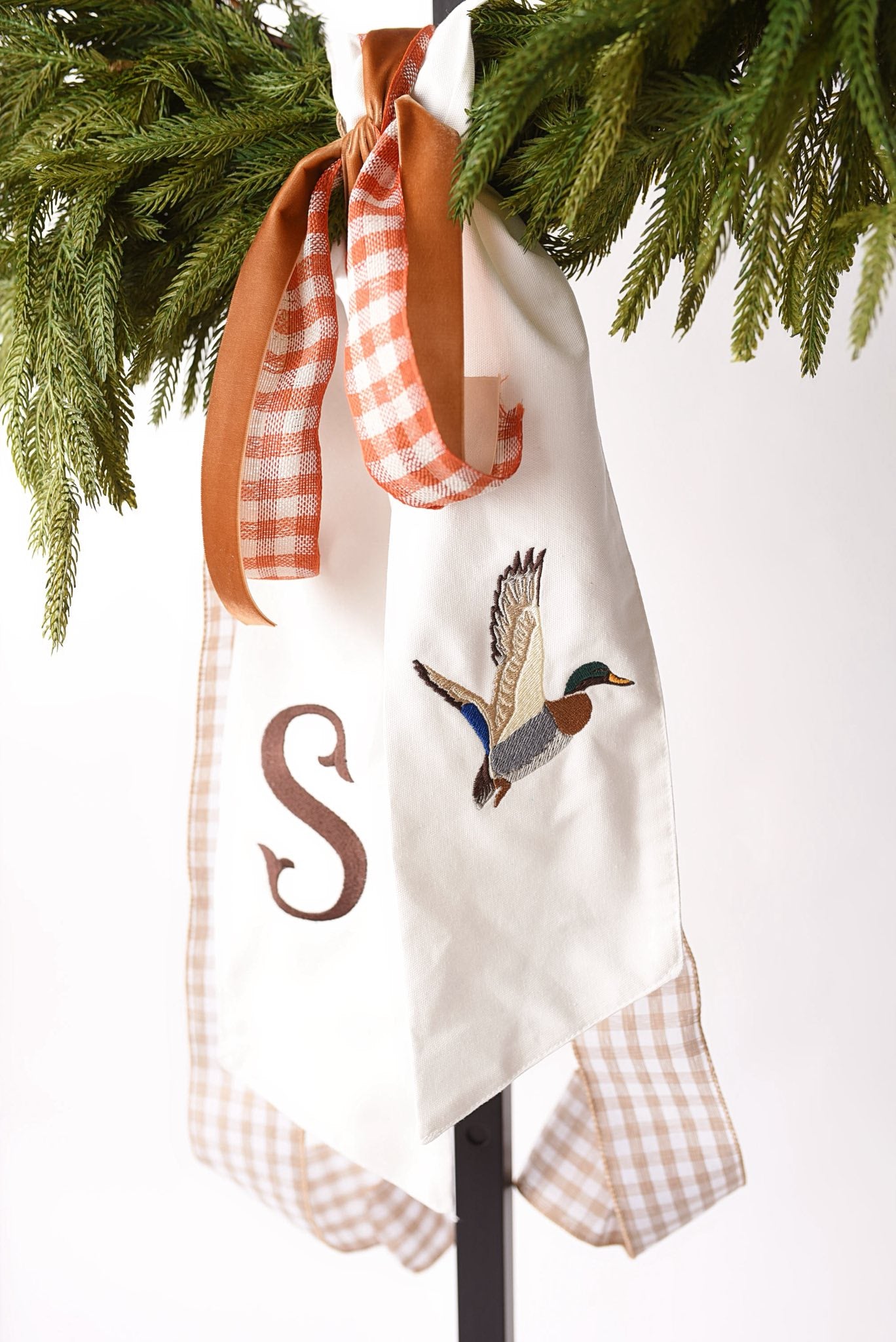 Mallard Duck Initial Wreath Sash