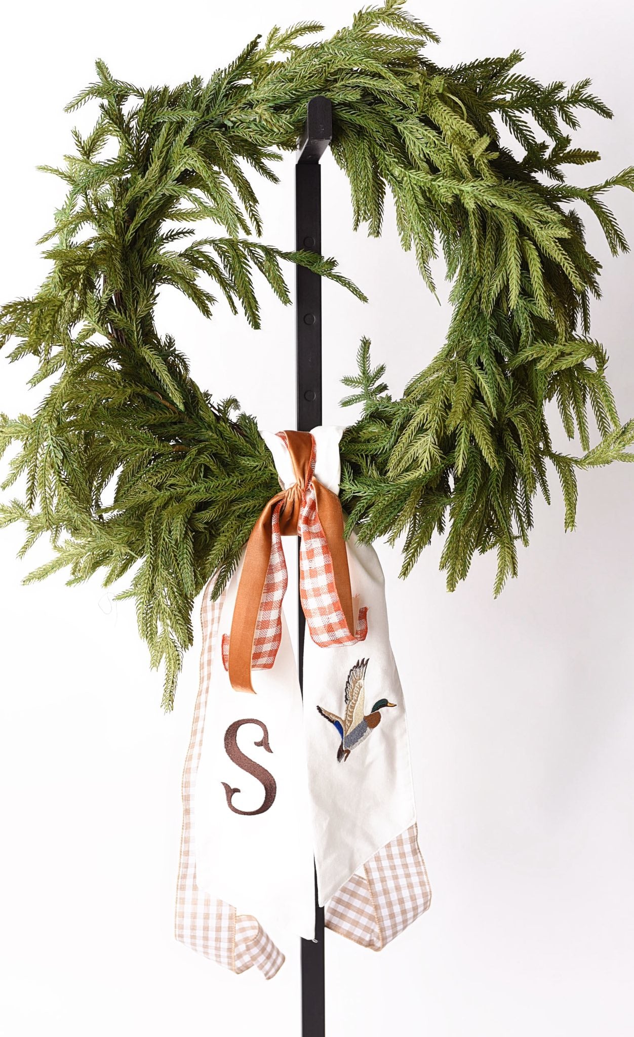 Mallard Duck Initial Wreath Sash