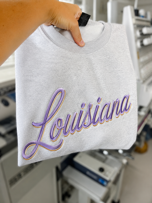 Louisiana Retro Script Sweatshirt