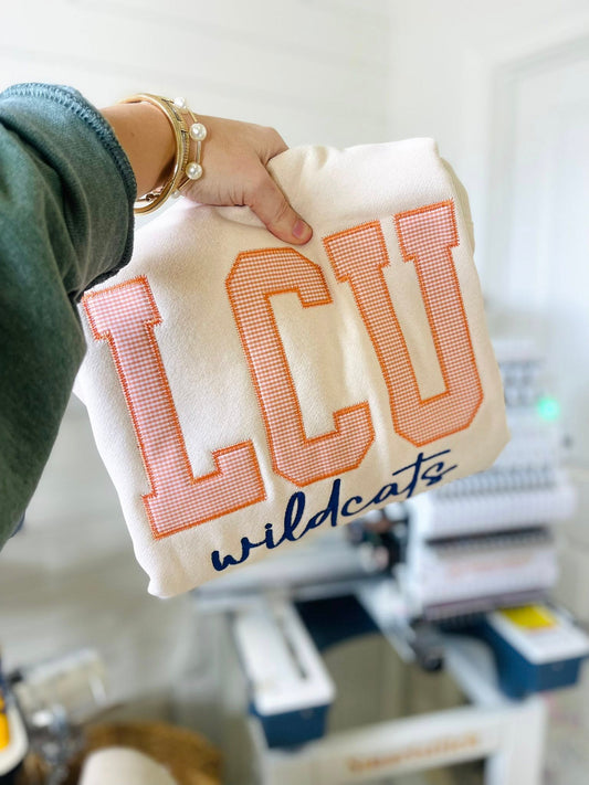 Mockneck Gingham Applique Make It Yours