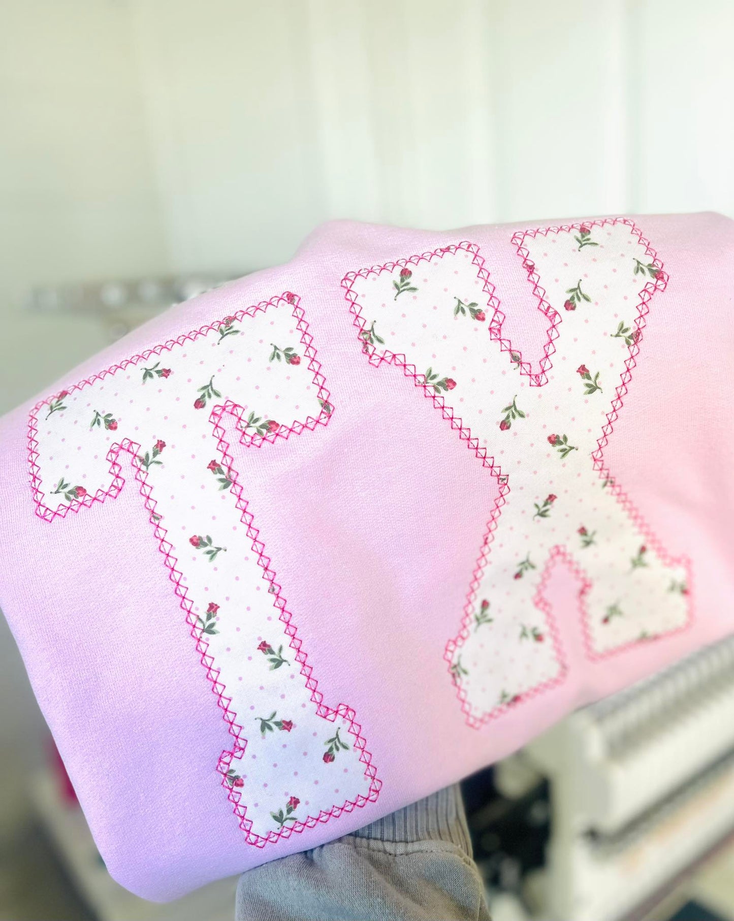 State Applique Abbreviation Pink Floral