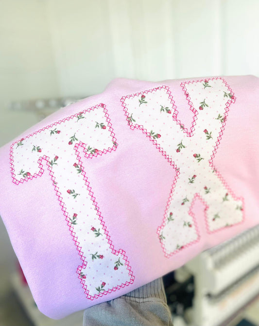 State Applique Abbreviation Pink Floral