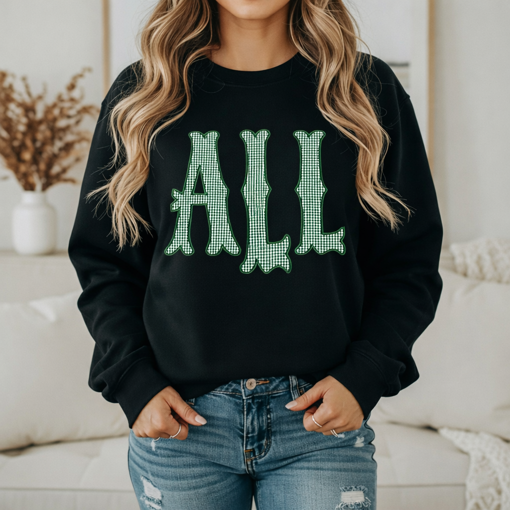 Gingham Initials Gildan Sweatshirt