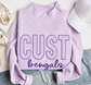 Lace Gingham Applique Mockneck Applique