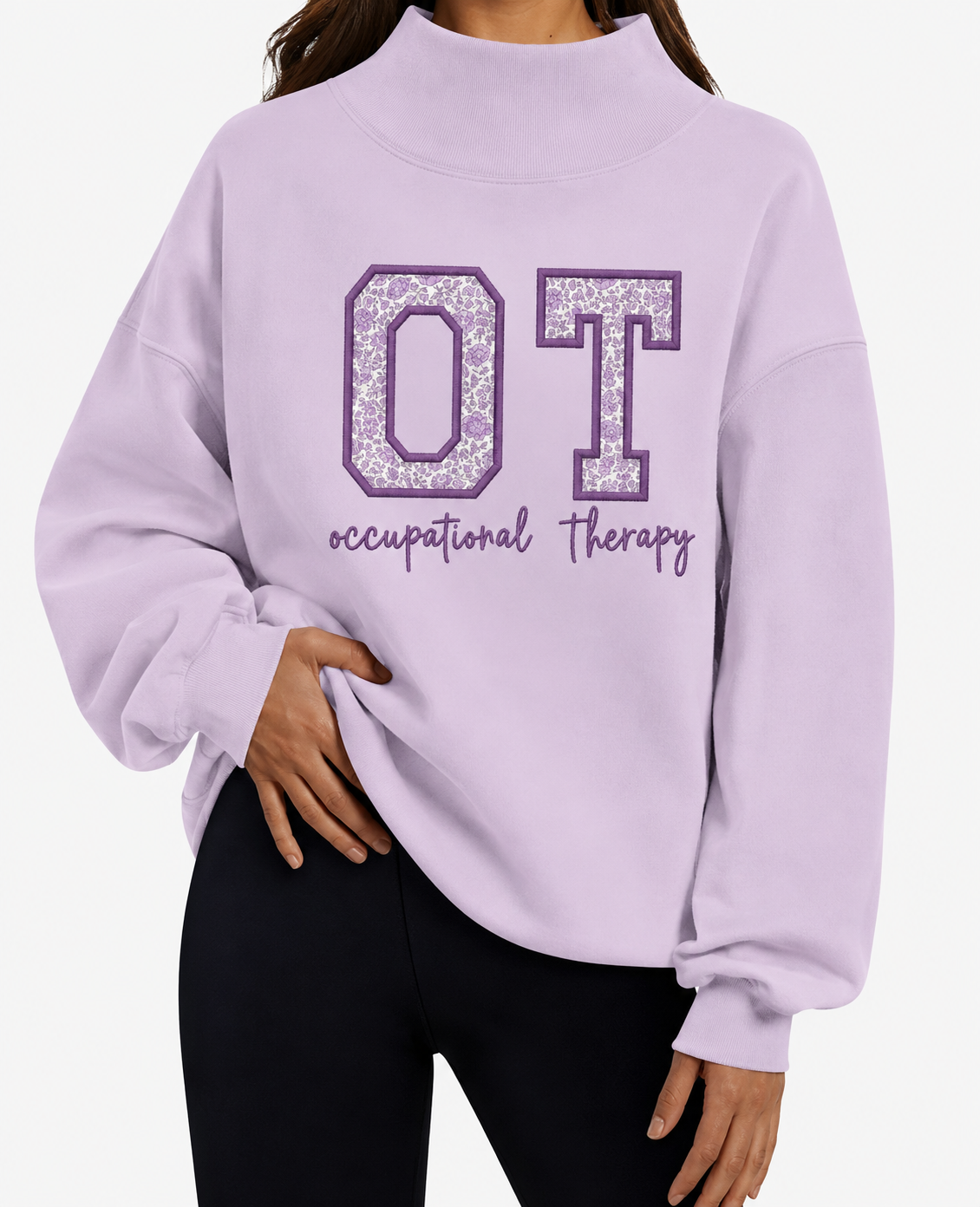 Satin Stitch Applique Mockneck + Satin Script Medical Field