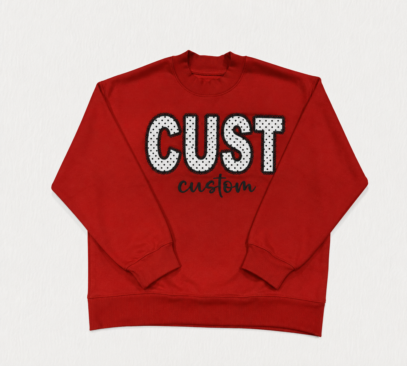 Red Mockneck Initials + Script