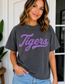 Retro Graphic Tigers or Cajuns Regular or Crop Comfort Colors