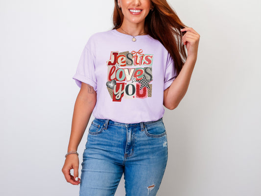Jesus Loves You Hodgepodge Comfort Colors Tee