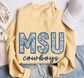 Lace Floral Applique Mockneck Yellow