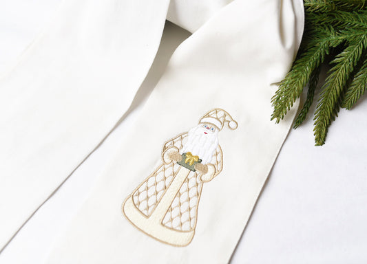 Neutral Santa Wreath Sash