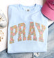 PRAY Floral Applique Comfort Colors Tee