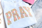 PRAY Floral Applique Comfort Colors Tee