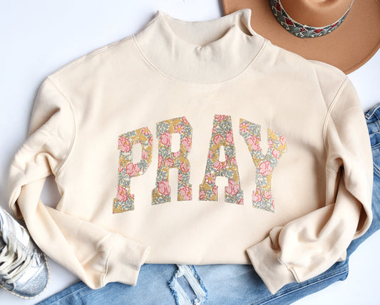 Pray Mockneck Applique