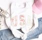 USA Applique Blue + Pink Floral