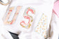 USA Applique Blue + Pink Floral