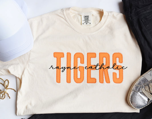 Embroidered School Mascot on Comfort Colors T-shirt