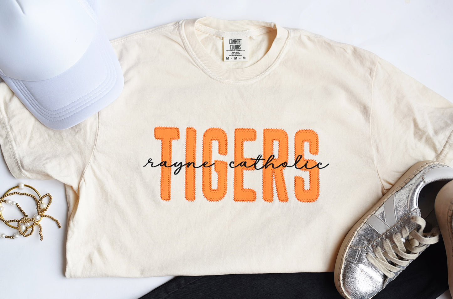 Embroidered School Mascot on Comfort Colors T-shirt