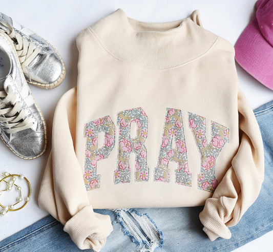 Pray Mockneck Applique