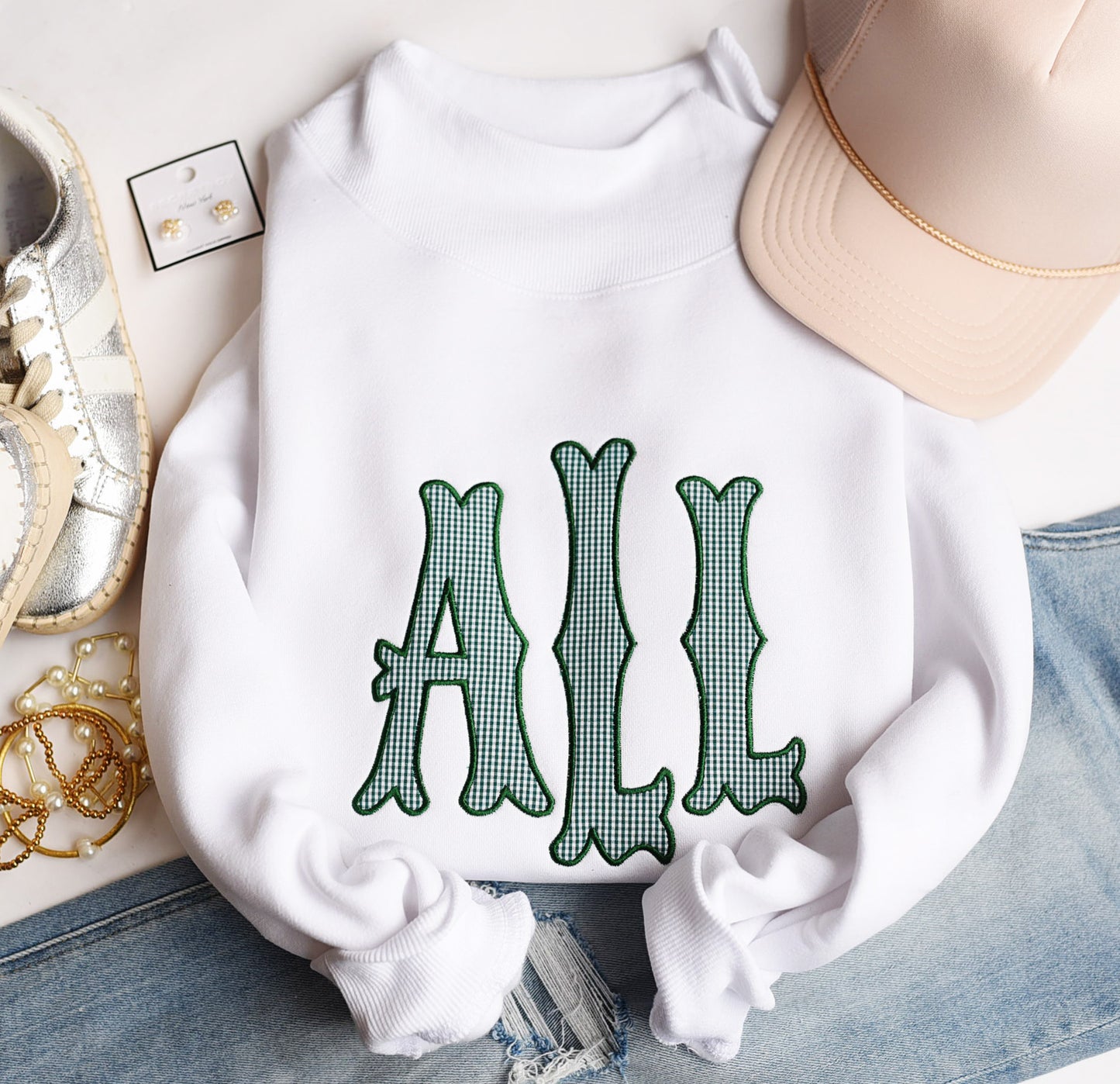 Mockneck Gingham Monogram