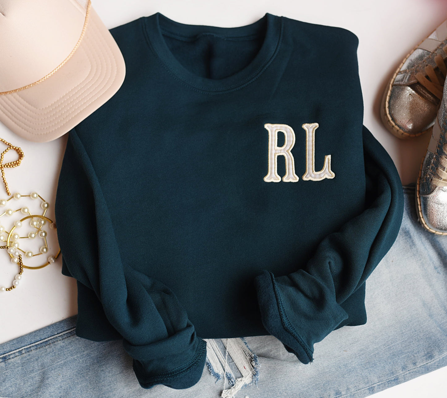 Gingham Monogram on Bella Canvas Unisex Sweatshirt