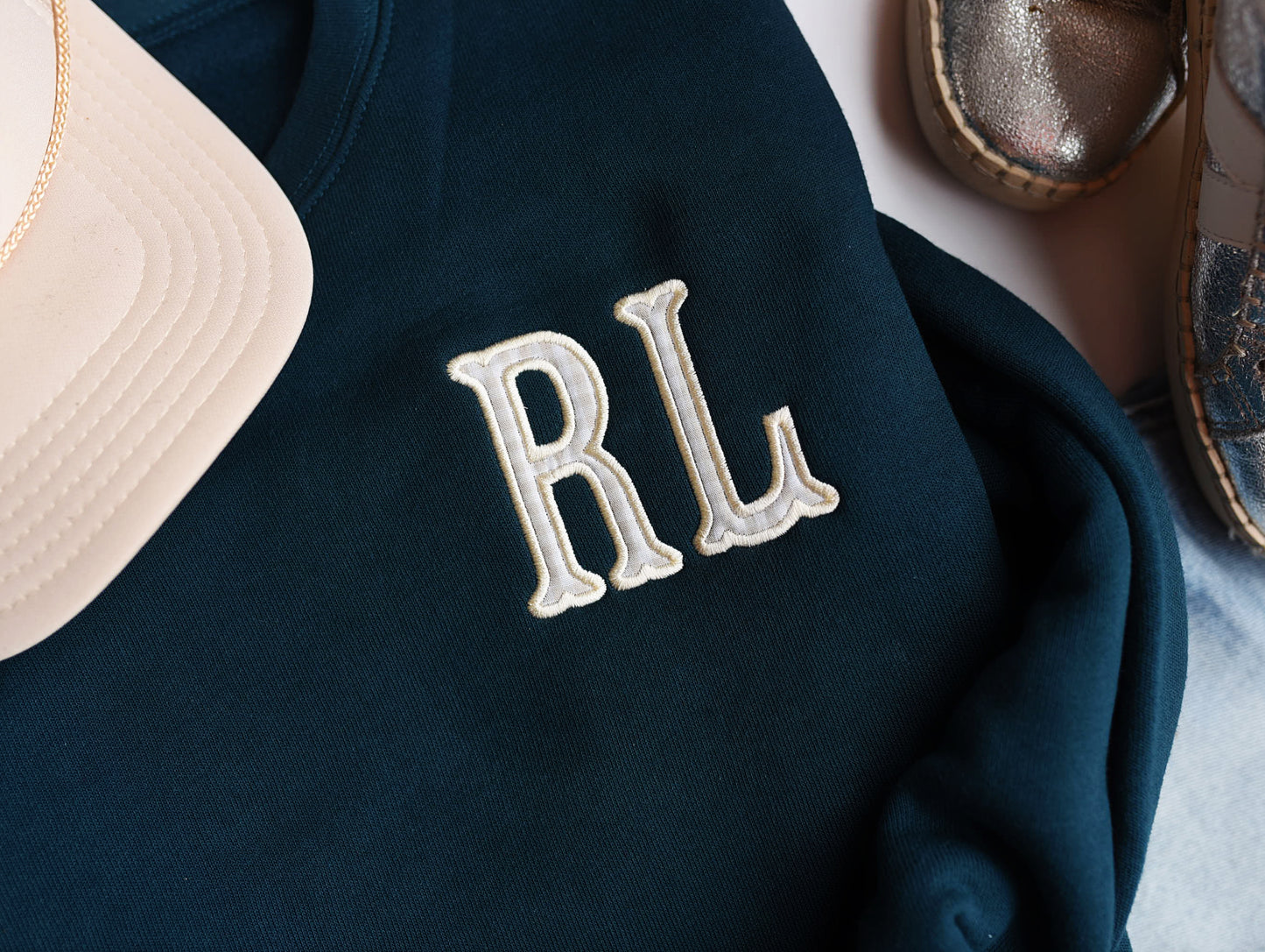 Gingham Monogram on Bella Canvas Unisex Sweatshirt