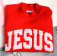 Red Mockneck Pink Jesus Gingham