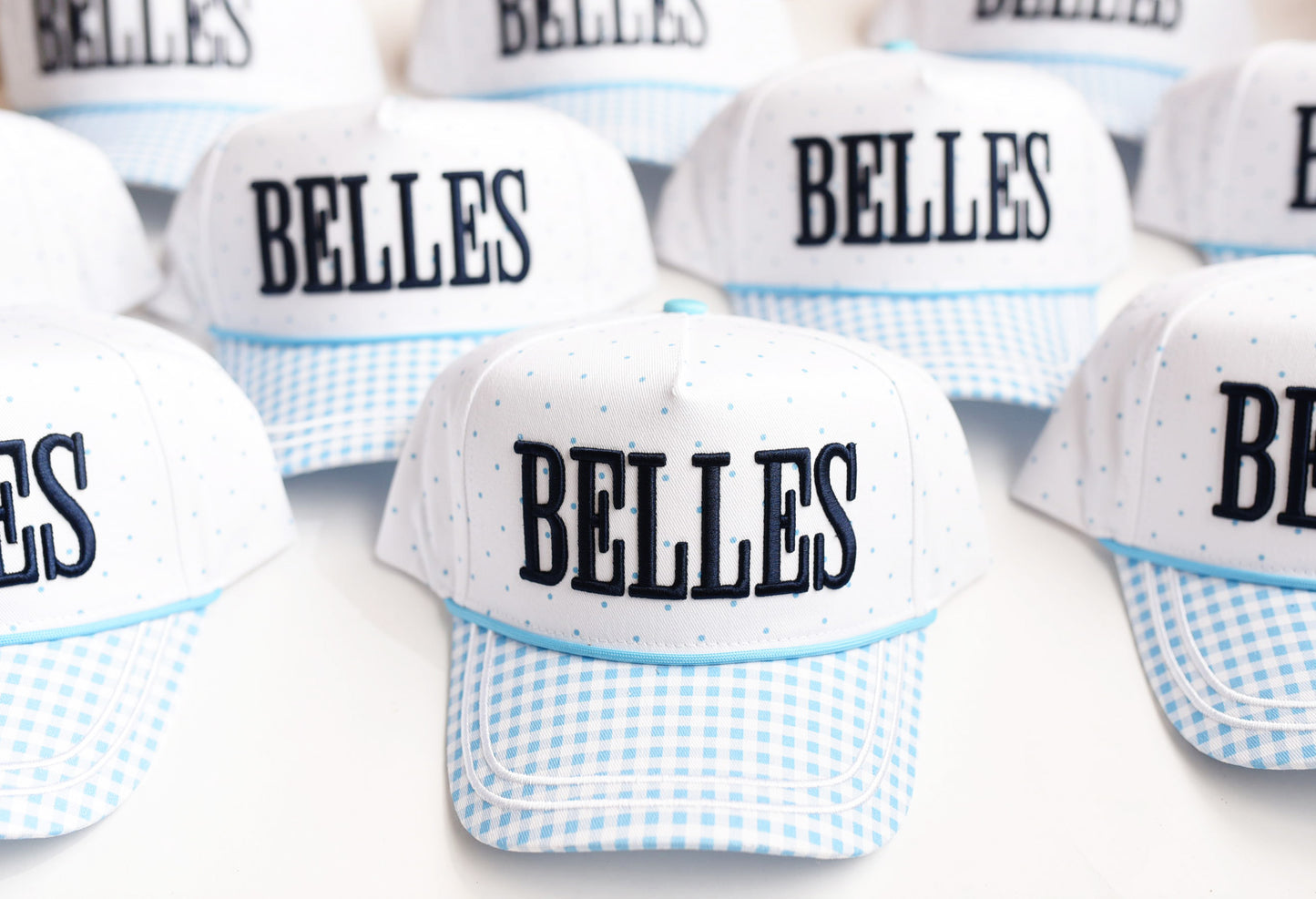 Belles Gingham and Polka Dot Trucker Hat