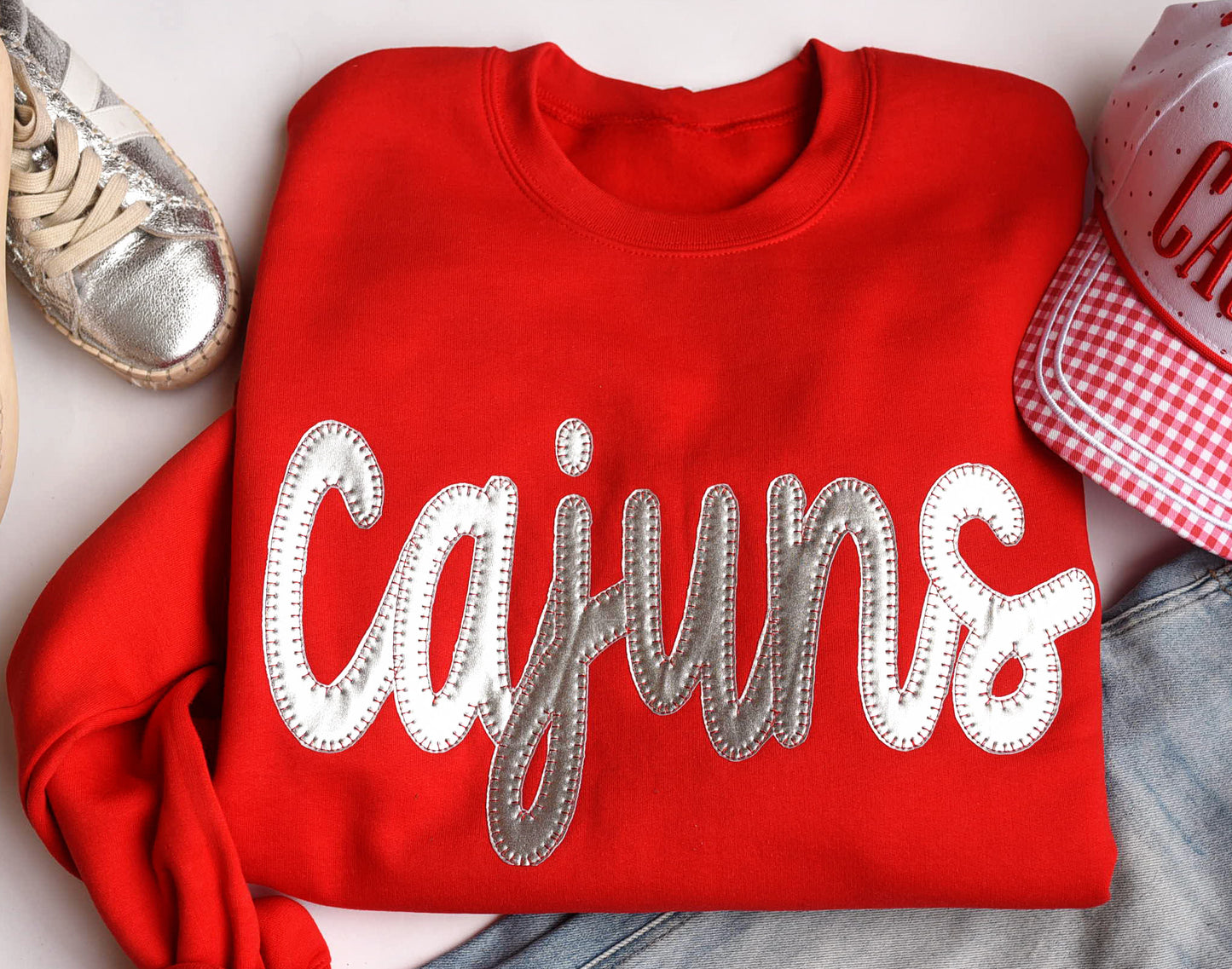 Cajuns Metallic Embroidered Sweatshirt