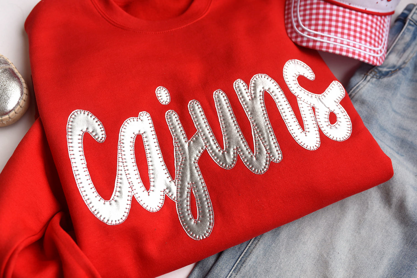 Cajuns Metallic Embroidered Sweatshirt
