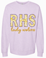 Lace Yellow Floral Applique Crewneck Sweatshirt Lavender