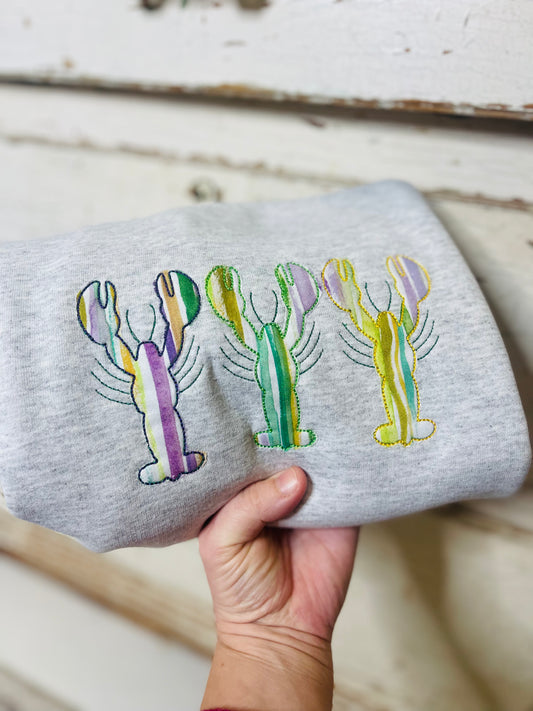 Crawfish Mardi Trio Applique