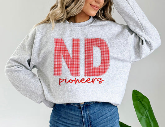 Gingham Lace Applique Make It Your Own Gildan Sweatshirt