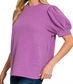 Ribbed Puff Sleeve Zenana