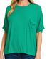 Oversized Ribbed Pocket Tee