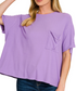 Oversized Ribbed Pocket Tee
