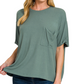 Oversized Ribbed Pocket Tee