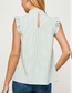 Stripe Ruffle Neck Top