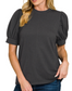 Ribbed Puff Sleeve Zenana