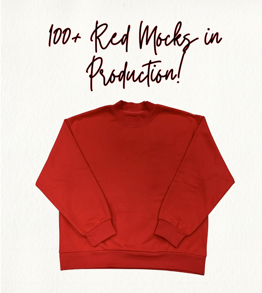 Red Mockneck Choose Your Own Word/ Initials