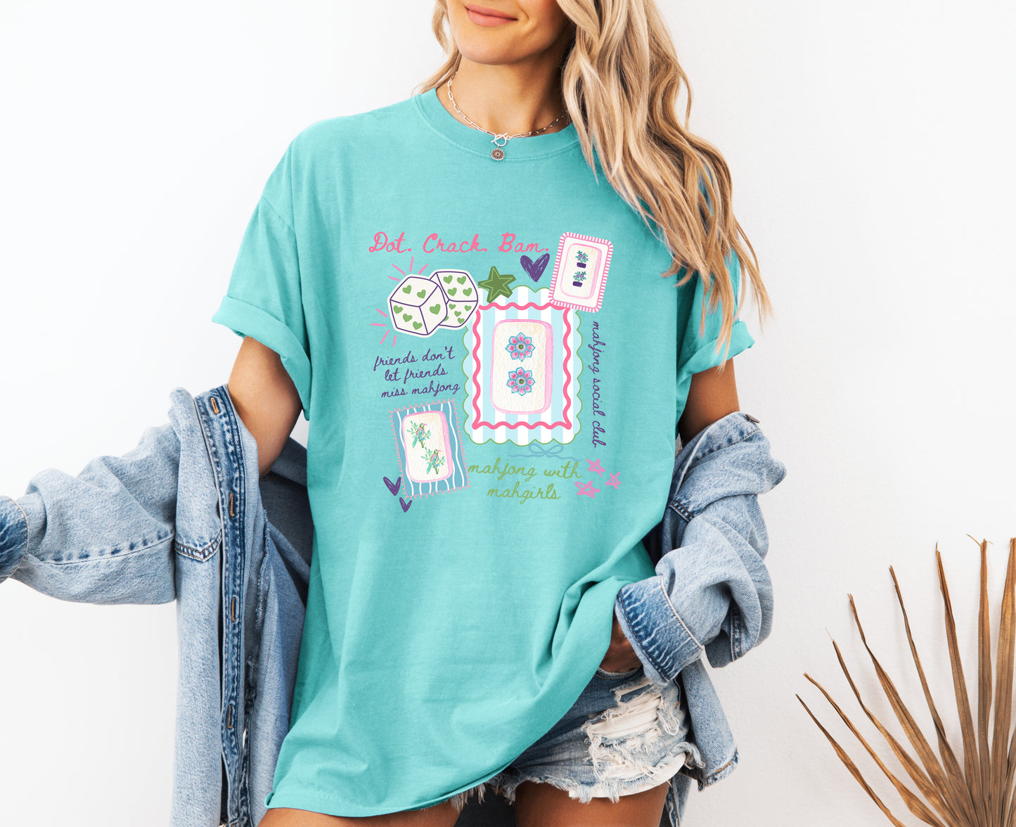 Mahjong Hodgepodge Comfort Colors T-Shirt Mahjong Collage T-Shirt